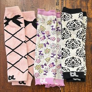 Baby legs- Leg Warmers Set - Pink, Purple, Black